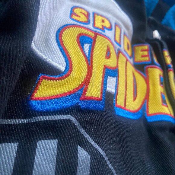 Vintage Marvel Spider Man Jacket Big Boy Medium Embroidered Racing Spider Sense - Picture 3 of 11